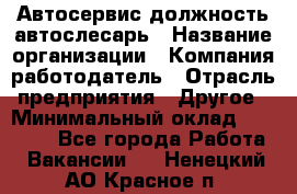 Автосервис-должность автослесарь › Название организации ­ Компания-работодатель › Отрасль предприятия ­ Другое › Минимальный оклад ­ 40 000 - Все города Работа » Вакансии   . Ненецкий АО,Красное п.